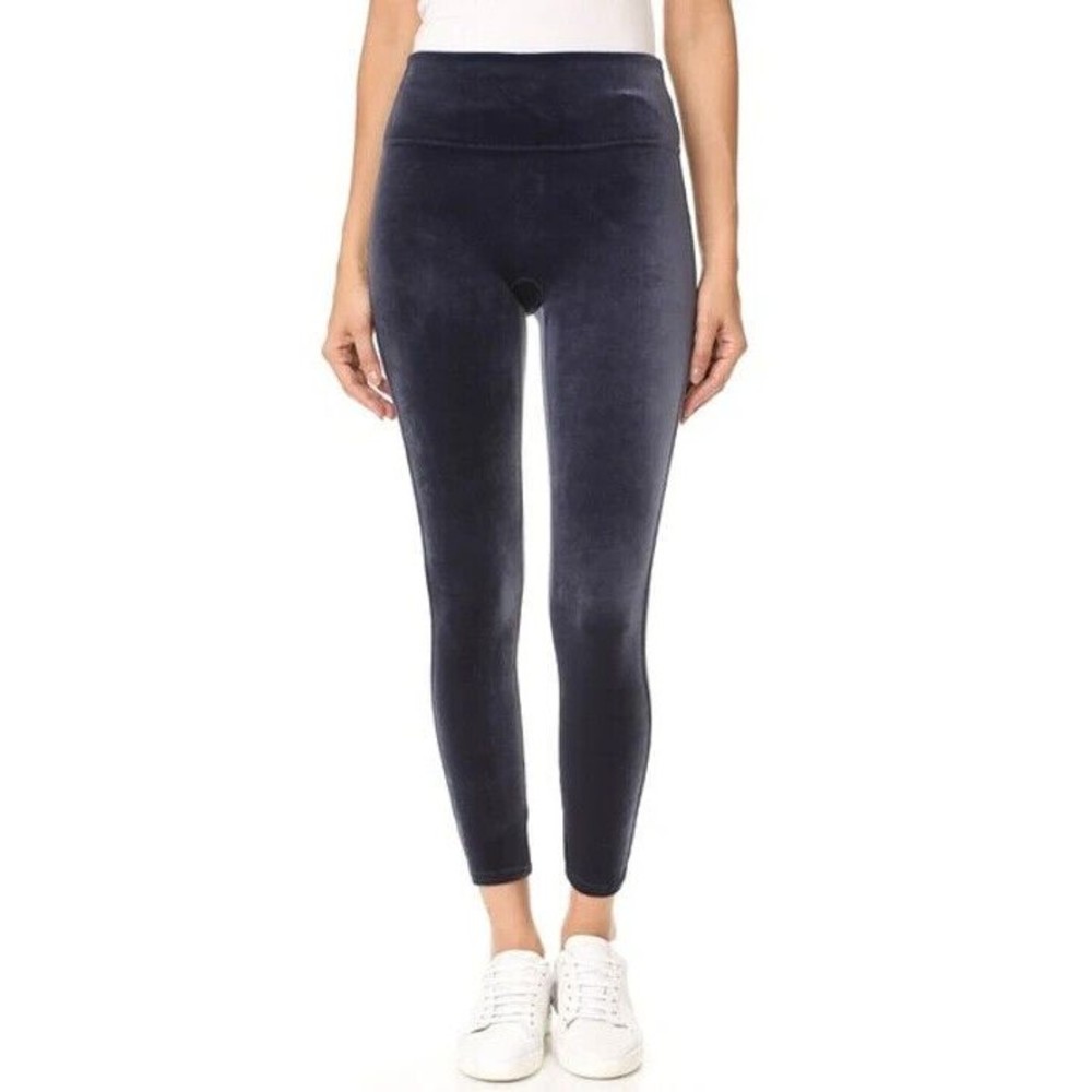 SPANX Velvet Leggings High Waist Gray Blue Women's Medium M